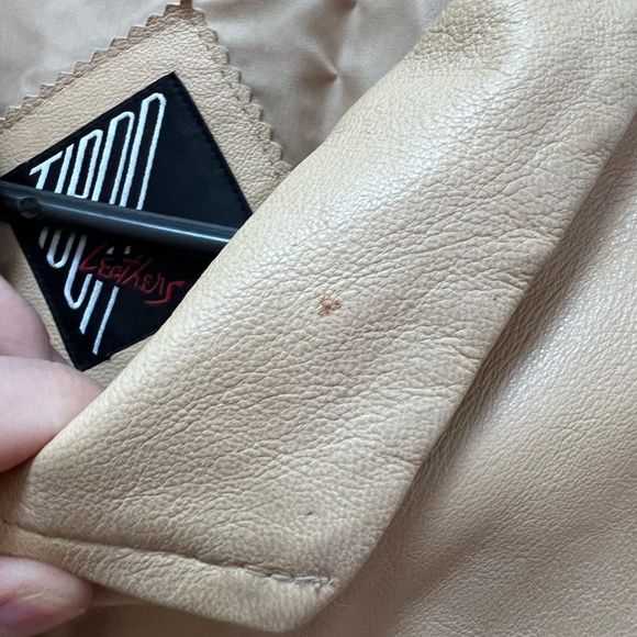 Tiboa Dark Cream Genuine Leather Jacket Women's S Vintage - Picture 4 of 5